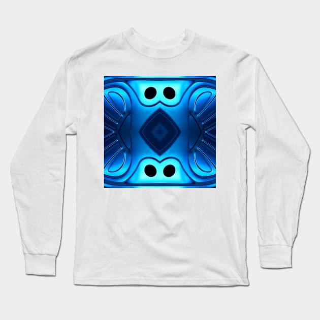 Stainless steel sinks in futuristic patterns gunmetal blue SEVEN Long Sleeve T-Shirt by mister-john